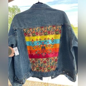 Colorful Embroidered Denim Jacket